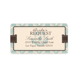Damask Tweets Étiquette de adresse