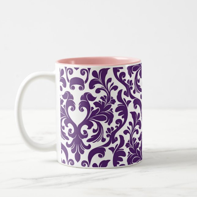 Damask Two-Tone Coffee Mug (Left)