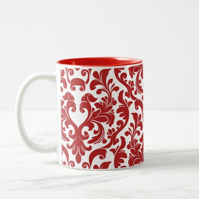 Damask Two-Tone Coffee Mug (Left)