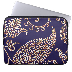 Damask vintage paisley girly floral chic pattern laptop sleeve