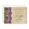 Damask Vintage Purple Bow Wedding Invitation
