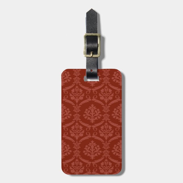 Damask wallpaper 3 luggage tag (Front Vertical)