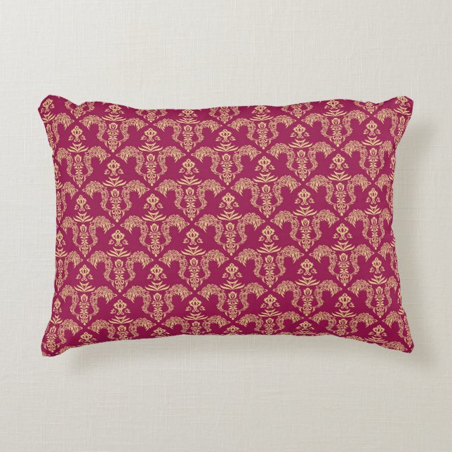 Damask wallpaper 4 accent pillow (Front)
