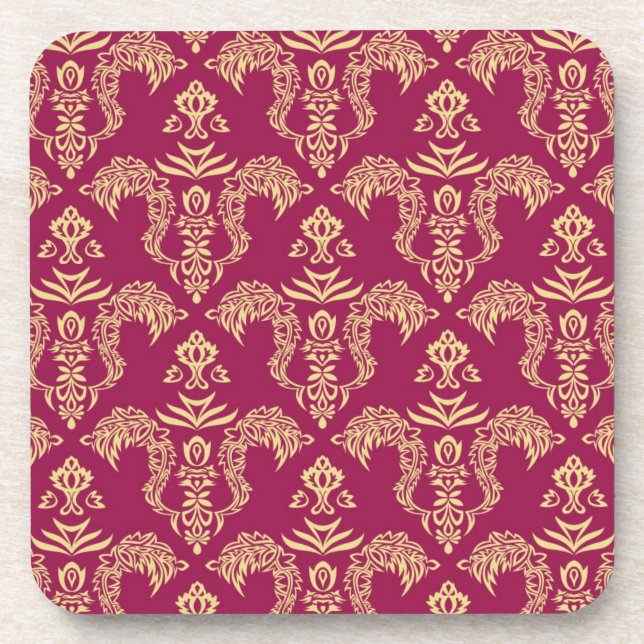 Damask wallpaper 4 coaster (Front)