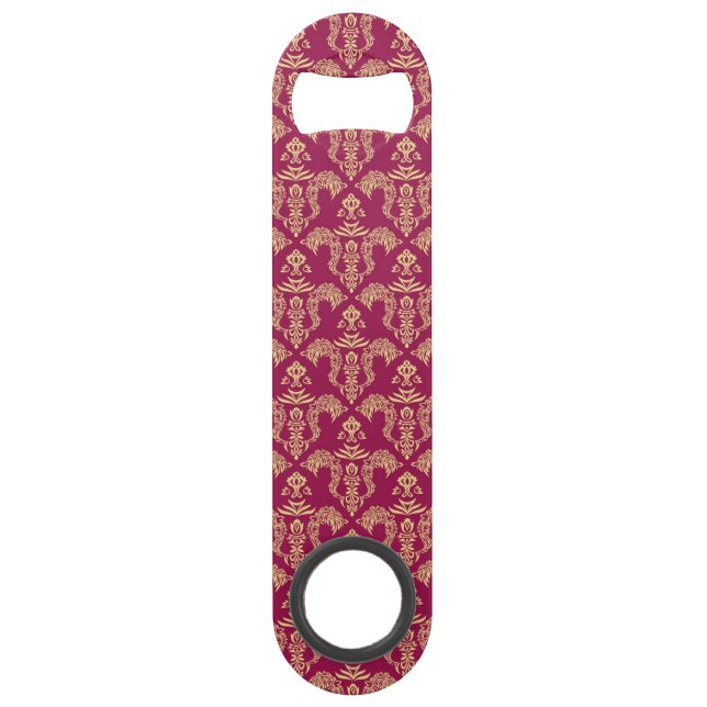 Damask wallpaper 4 speed bottle opener (Front)