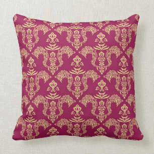 Damask wallpaper 4 throw pillow