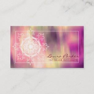 Damask Watercolor Mandala Elegant Artist Vintage Business Card