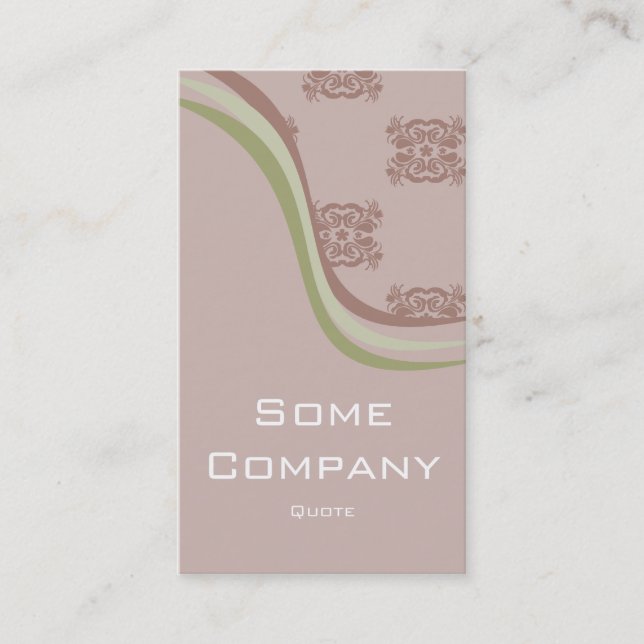Damask Wave Collection (Brown) Business Card (Front)