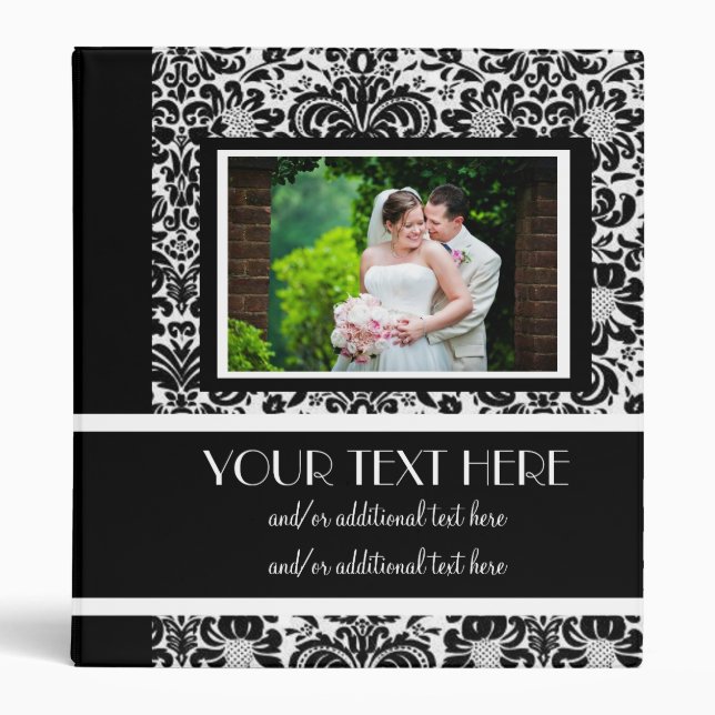 Damask Wedding Album Binder (Front)
