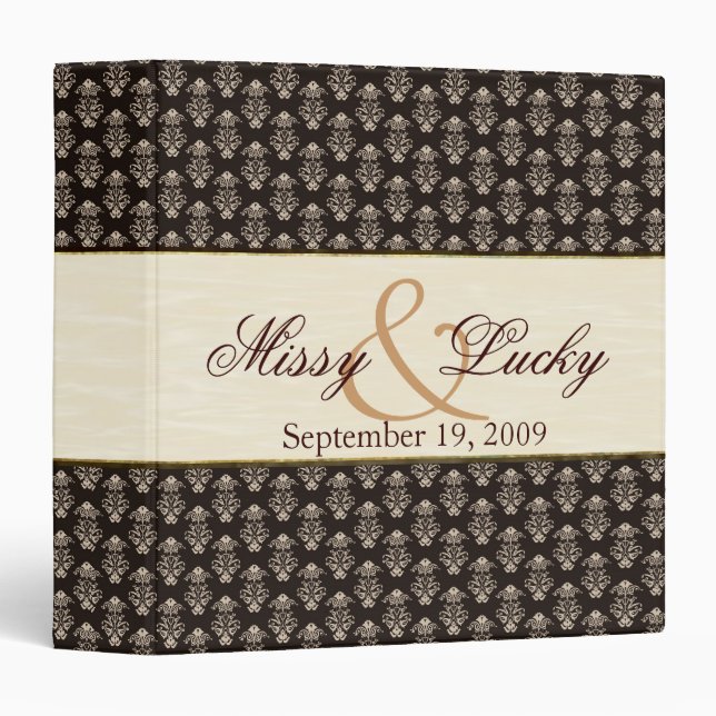 Damask Wedding/Anniversary Planner Binder (Front/Spine)