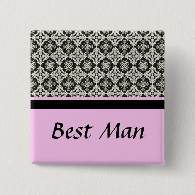 damask wedding button (Front)