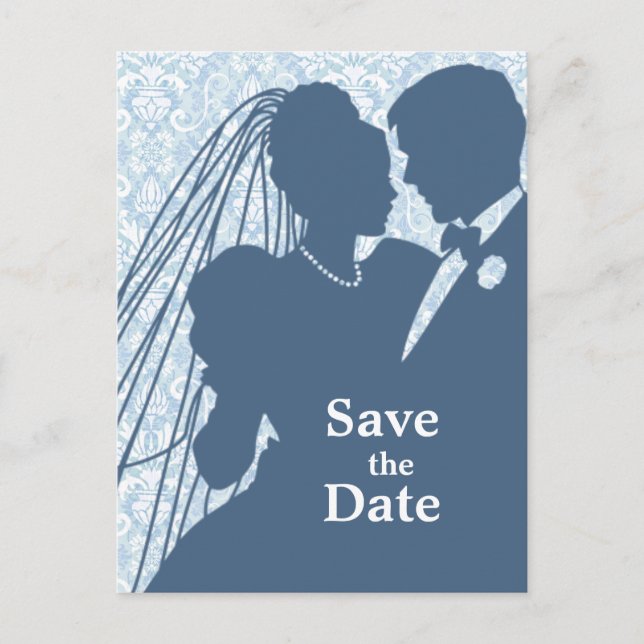 Damask Wedding Couple STD Postcard (Front)