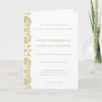 Damask Wedding Cream Bi-fold