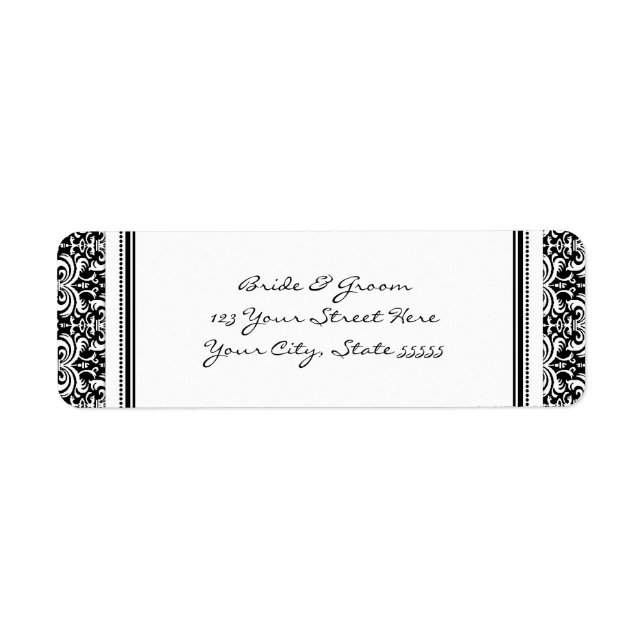Damask Wedding Custom Return Address Labels (Front)