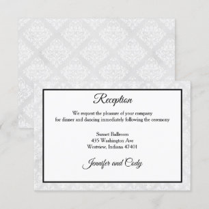 Damask Wedding Invitation Enclosure Card