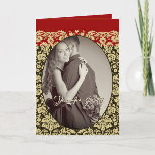 Damask Wedding Invitation Tan-Choose BackGround