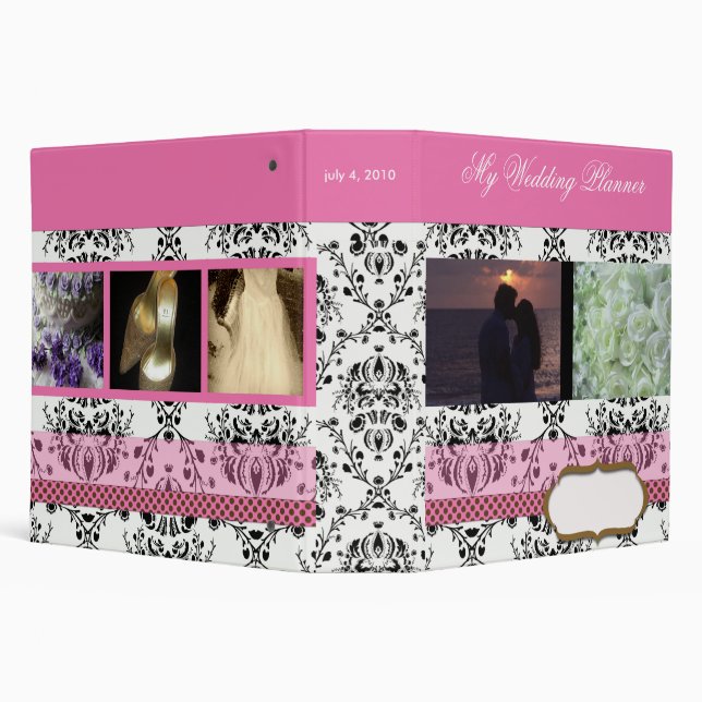 Damask Wedding Planner- add your photos Binder (Background)