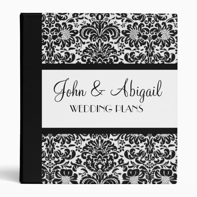 Damask Wedding Planner Binder (Front)
