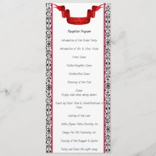 Damask Wedding Reception Program