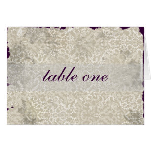 Damask Wedding Reception Table Cards, Purple