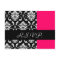Damask Wedding RSVP Card Fushia