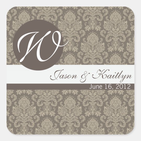 Damask Wedding Sticker