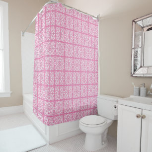 Damask white on pink