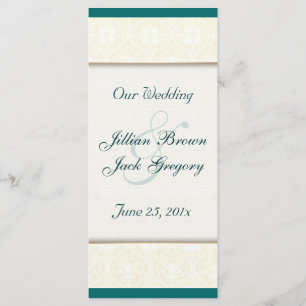 Damask White WEDDING Program