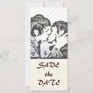 Damask White WEDDING Save-the-Date