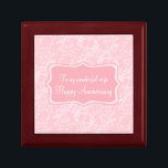 Damask wife anniversary pink gift box<br><div class="desc">Pretty chic damask style keepsake gift box. Perfect to showcase a extra special gift for your wife on an anniversary or other special occasion. Gift box reads: To my wonderful Wife Happy Anniversary,  or can be customised with your own words. Exclusive design by Sarah Trett for www.mylittleeden.com</div>
