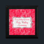 Damask wife Ruby wedding gift box red black<br><div class="desc">Pretty chic damask style keepsake gift box. Perfect to showcase a extra special gift for your wife on a 40th wedding anniversary Ruby wedding special occasion. Gift box reads: "To my darling Wife or our Ruby Wedding Anniversary", or can be customised with your own words. Exclusive design by Sarah Trett....</div>