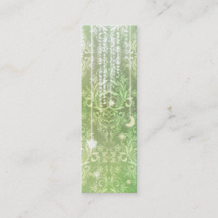 Damask Wildflowers, MADAM VALESKA in Green Mini Business Card