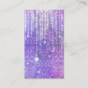 Damask Wildflowers, MADAM VALESKA in Purple Business Card