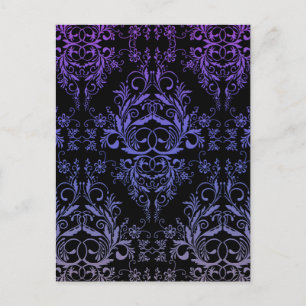 Damask Wildflowers, MIDNIGHT MASQUERADE Postcard