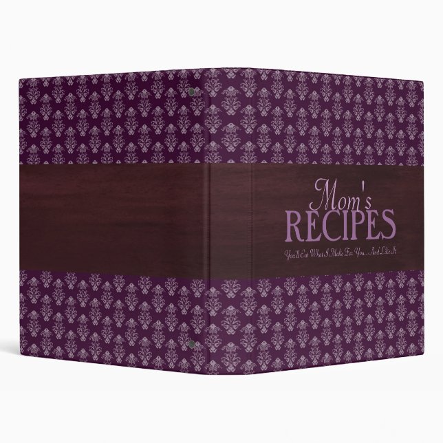 Damask with Plum Ribbon Recipe Binder (Background)