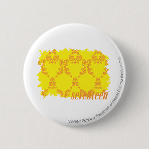 Damask Yellow-Orange 2 Inch Round Button