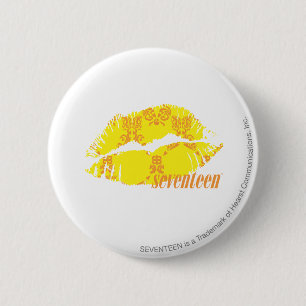 Damask Yellow-Orange 2 Inch Round Button