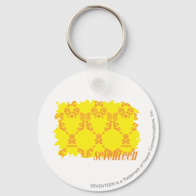Damask Yellow-Orange 2 Keychain (Front)