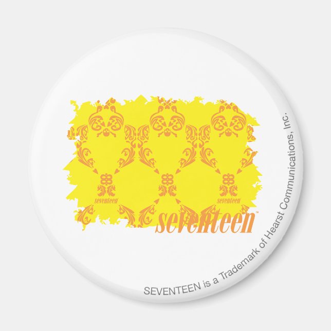 Damask Yellow-Orange 2 Magnet (Front)