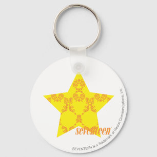 Damask Yellow-Orange 3 Keychain