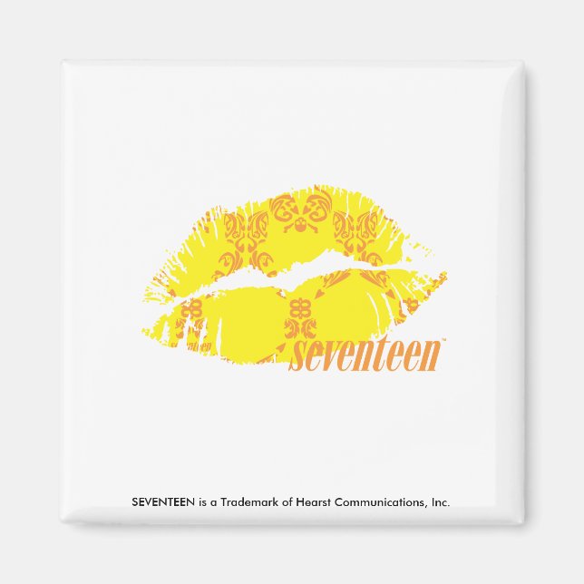 Damask Yellow-Orange Magnet (Front)
