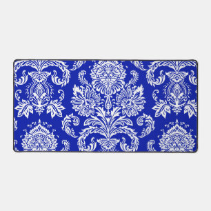 Damask Zaffre bleu contemporain monochromatique