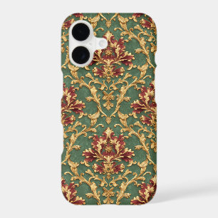 Damassé baroque or émeraude