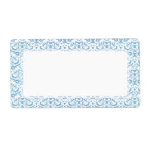 Damassé bleue et blanche turquoise sensible et