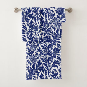Damassé de chardon de William Morris bleu marine s