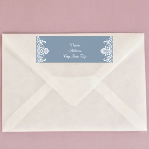 Damassé de dentelle bleu poussiéreux
