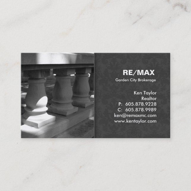 Damassé de gris de carte de visite d'architecte de (Devant)