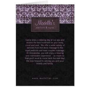 Damassé de pourpre de brochure de spa de salon