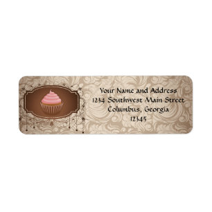 Damassé de rose et de brun de petit gâteau de