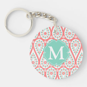 Damassé élégante moderne Paisley de corail